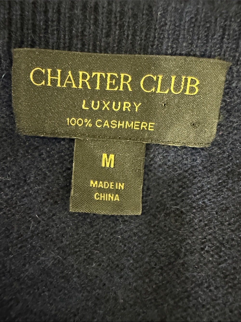 Charter Club Luxury 100% Cashmere Navy Blue Crewneck Sweater Size M - Picture 4 of 8
